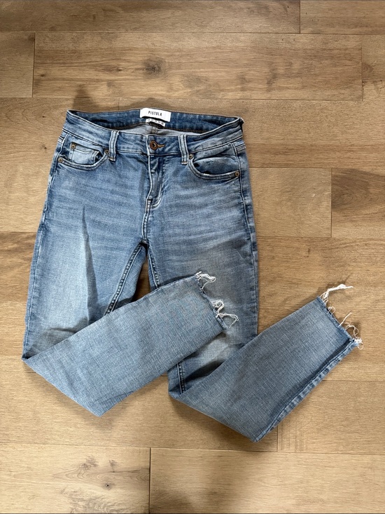 Pistola Denim - Pistola Raw Hem Skinny Jeans in Light Blue